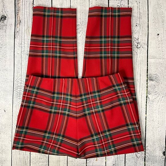 BOSTON PROPER Wool Blend Plaid Dress Pants - Picture 2 of 5